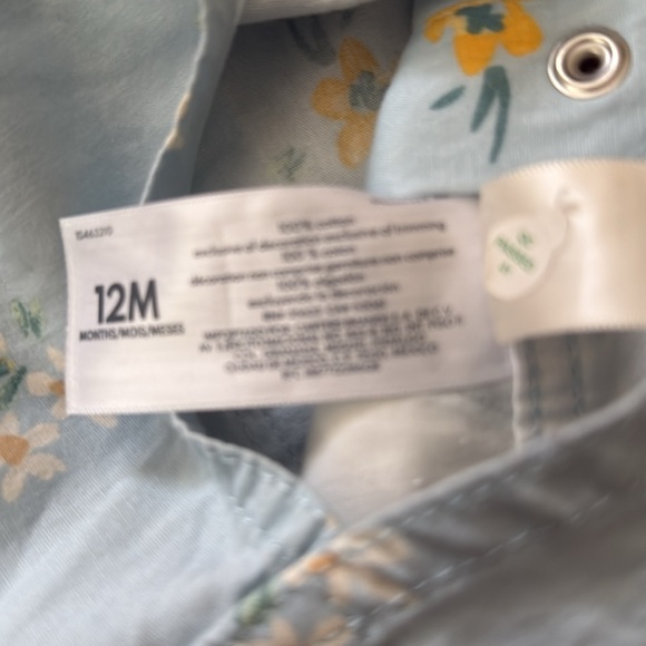 OshKosh B'gosh Blue Floral Kids Overall Shorts - Picture 5 of 5